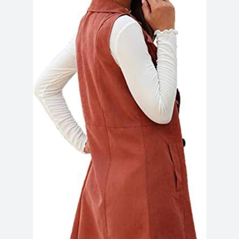 Cynthia Rowley Brown Vest Structured Sleeveless Design